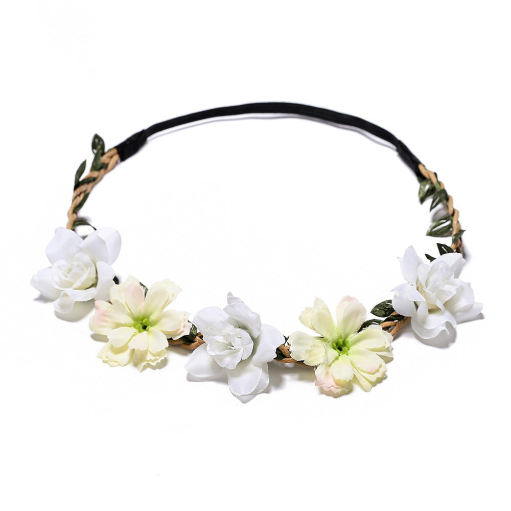 Kid Girl Headband Silk Flower Rose Wedding Photography Travel Headwear