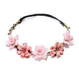 Kid Girl Headband Silk Flower Rose Wedding Photography Travel Headwear