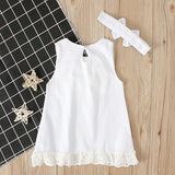 Baby Girls Dress Summer Fashion Sleeveless Bow Ins Dresses 2 Pcs