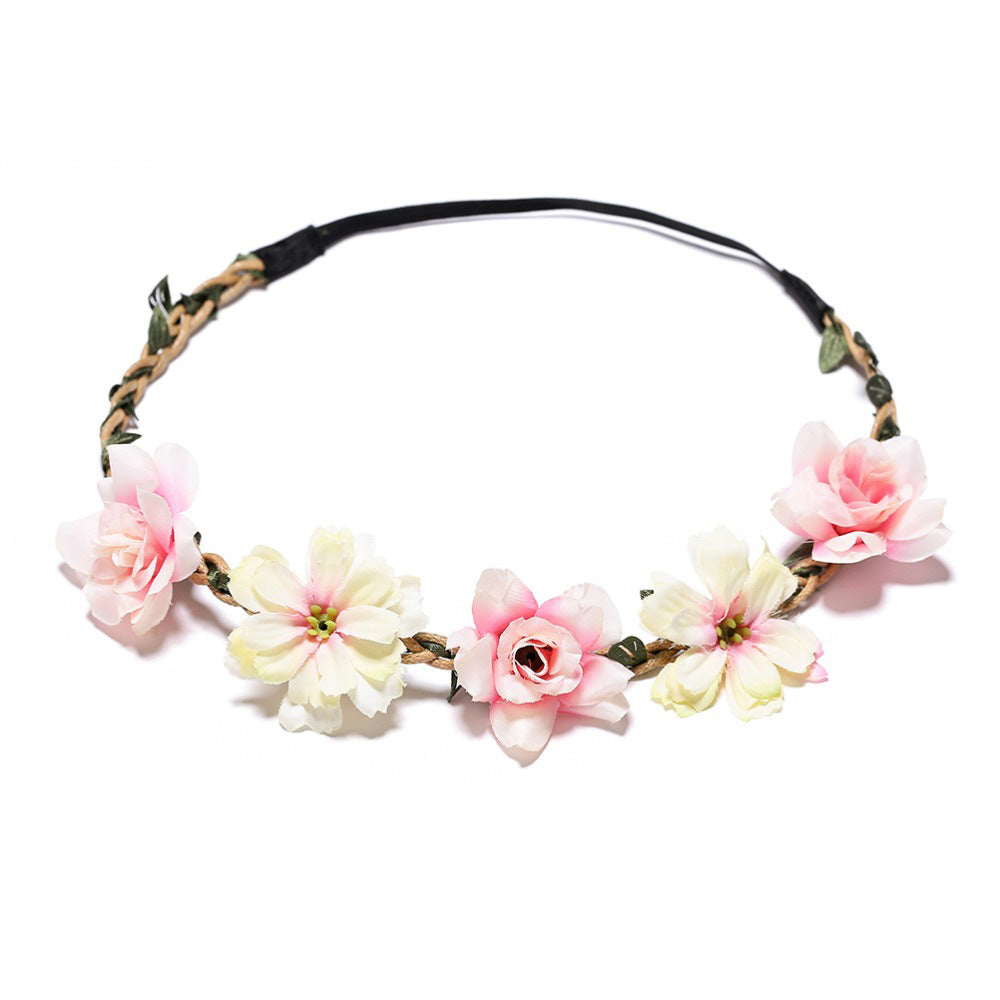 Kid Girl Headband Silk Flower Rose Wedding Photography Travel Headwear