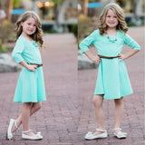 Family Matching Parent-child Solid Color Explosion Dresses