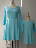 Family Matching Parent-child Solid Color Explosion Dresses