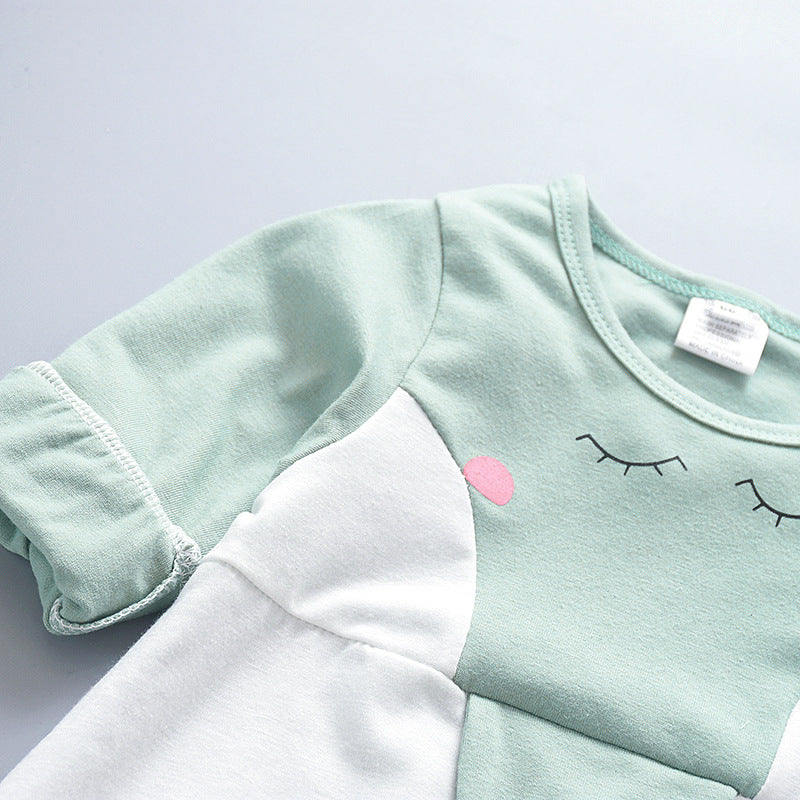 New Baby Cartoon Elephant Casual 3D Cotton Jumpsuit Romper High Quality