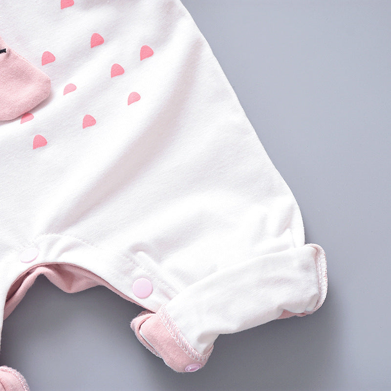 New Baby Cartoon Elephant Casual 3D Cotton Jumpsuit Romper High Quality