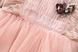 Kid Baby Girl Lace Fluffy Gauze Long Sleeve Flower Casual Dresses