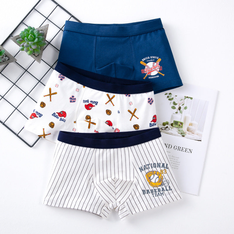 Kid Baby Boy Underwear Cotton Briefs Print 3 Packs