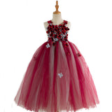 Kid Baby Girl Long Petal Dress Wedding Unicorn Fluffy Performance Dress