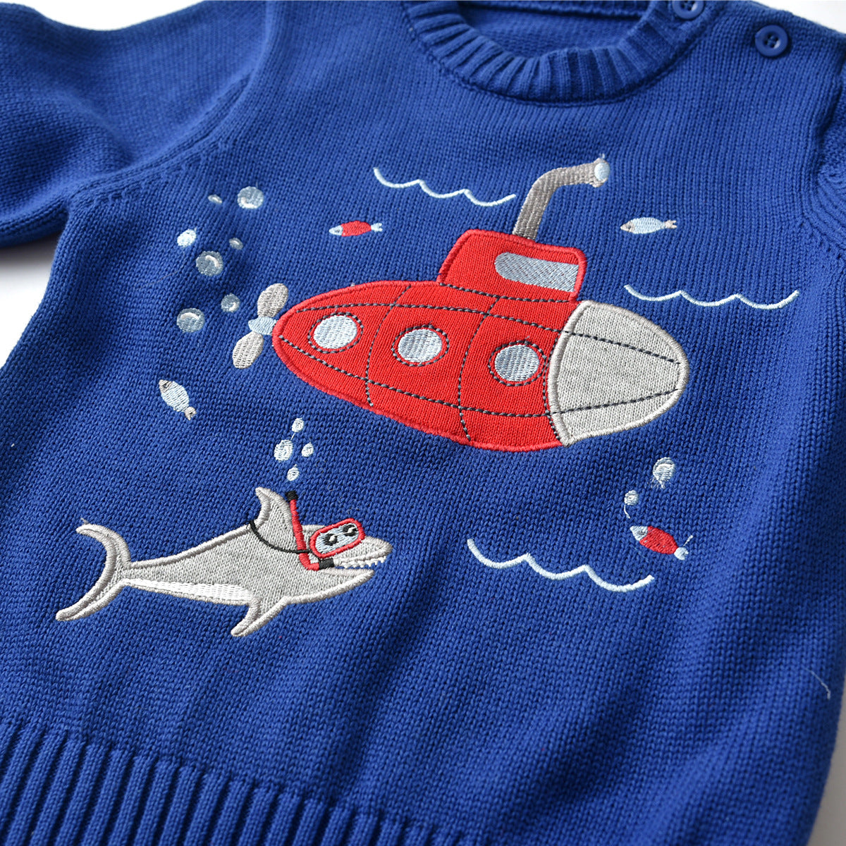 Kid Baby Boy Fashion Submarine Ins Sweater