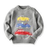 Kid Baby Boy Cartoon Shoulder Button Sweater
