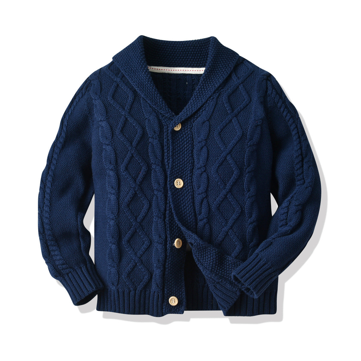 Kid Boy Open Door Wool Ins Wind Twist Cardigan Sweater