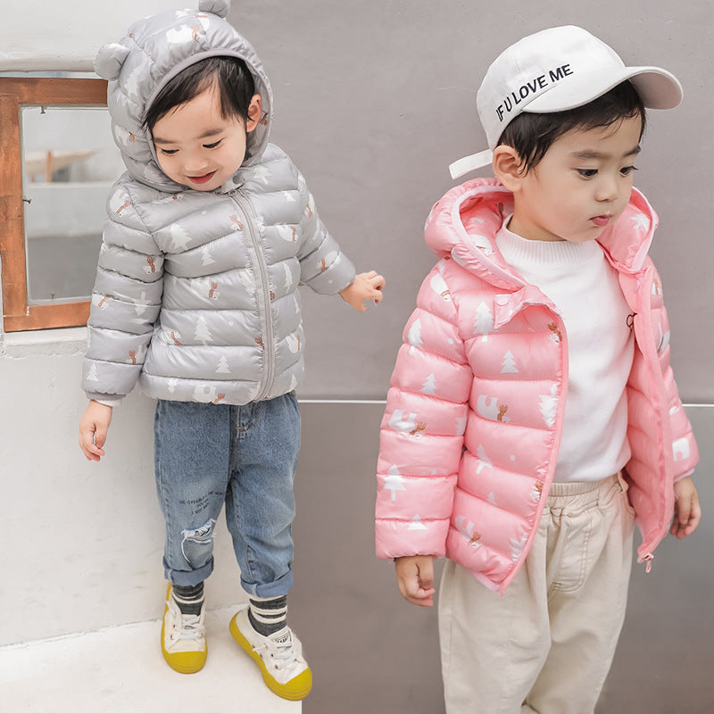 Kid Baby Boy Girl Cotton Jacket Cotton-padded Jacket Light Down Coat