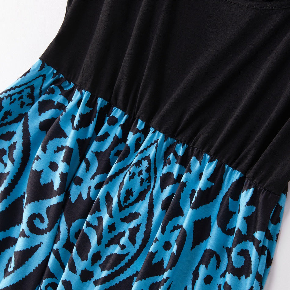 Family Matching Mother Daughter Printed Short Sleeve Dresses