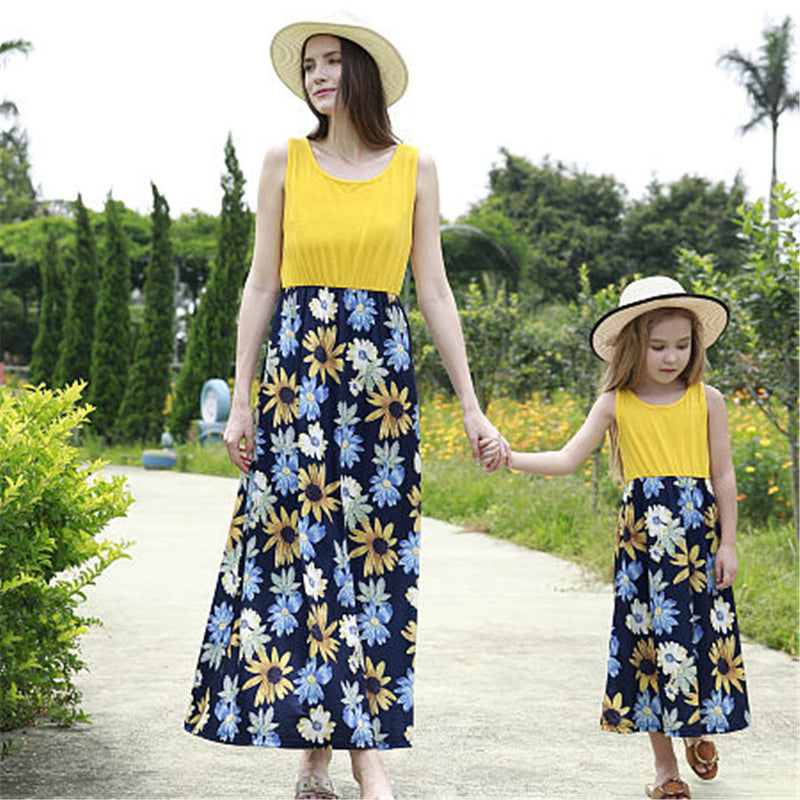 Family Matching Parent-child Mother-daughter Patchwork Dress
