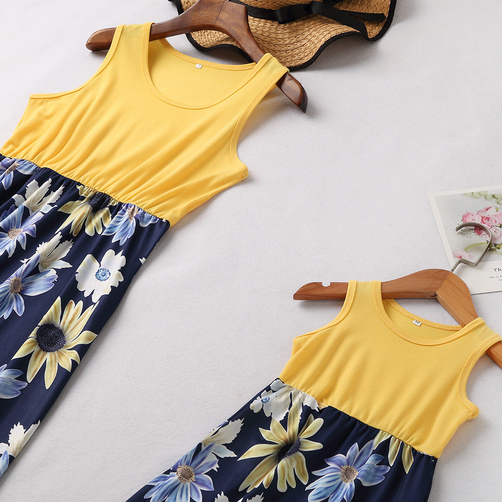 Family Matching Parent-child Mother-daughter Patchwork Dress