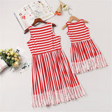 Family Matching Parent-child Mother-daughter Stripe Dresses