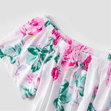 Family Matching Parent-child Mother-daughter One Shoulder Printed Dresses