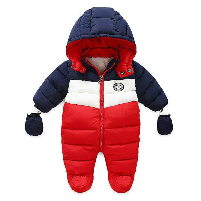 Baby Boy Winter Duck Down Snowsuit Newborn Thick Rompers