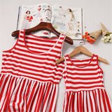 Family Matching Parent-child Mother-daughter Stripe Dresses