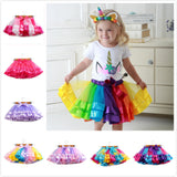 Kid Baby Girl Colorful Princess Lining Mesh Rainbow Skirts