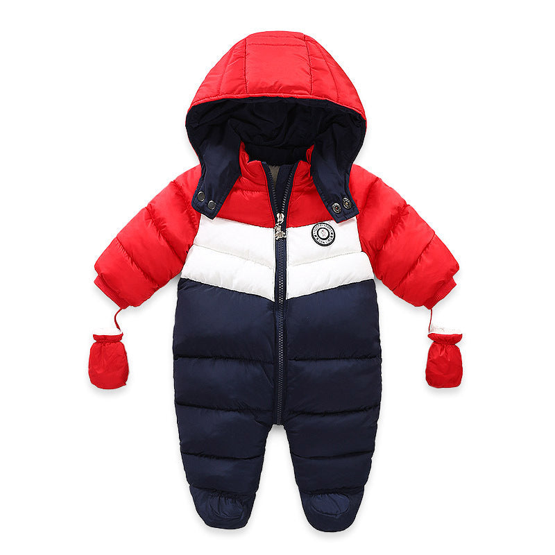 Baby Boy Winter Duck Down Snowsuit Newborn Thick Rompers