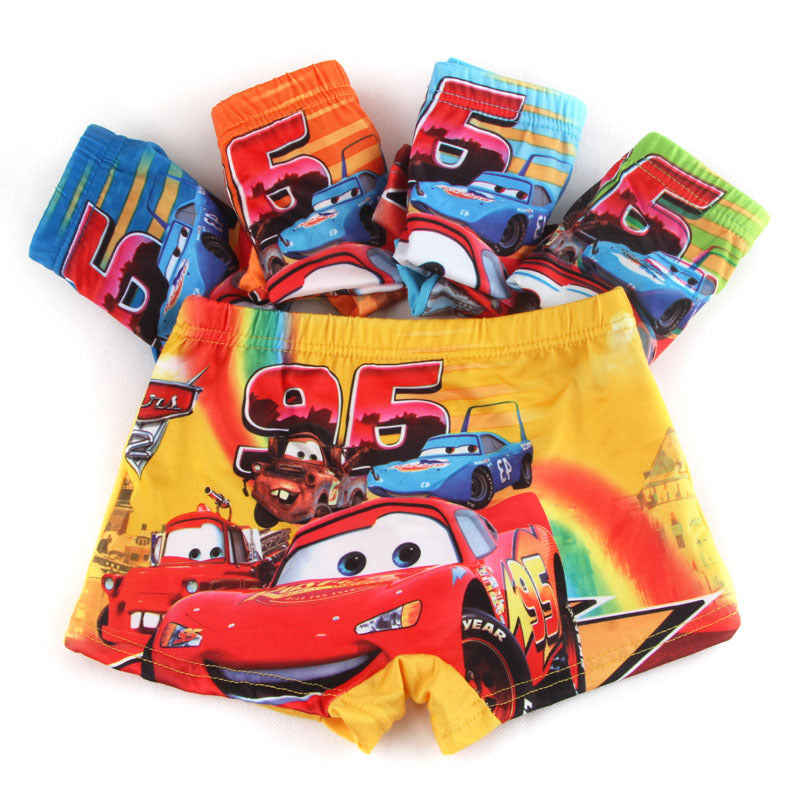 Kids Boys Cartoon Briefs Shorts Underwears 2-7 Years 4Pcs/Lot