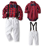 Baby Boy Set Host Banquet Christmas Plaid 2 Pcs Suits