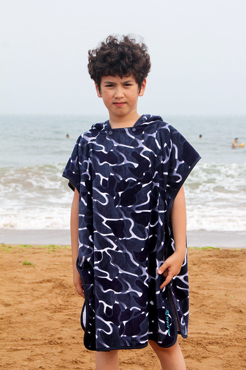 Kid Baby Cotton Baby Bath Towel Poncho Beach Hodded Towel Quick Dry Cloak Pajamas
