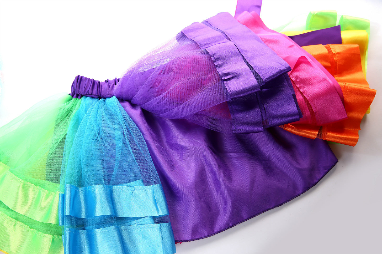 Kid Baby Girl Colorful Princess Lining Mesh Rainbow Skirts