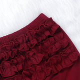 Baby Girls Flower Print Top Pleated Bow 3 Pcs Suit Outfits