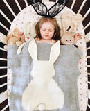 Kid Air Conditioning Blanket Knitting Cute Rabbit Wool Quilt