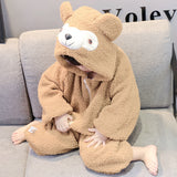 Baby Boy Warm Hazel Baby Onesie Plus Fleece Climbing Rompers