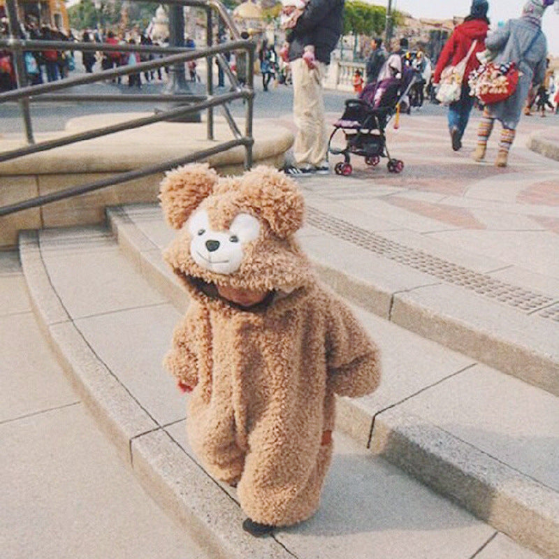 Baby Boy Warm Hazel Baby Onesie Plus Fleece Climbing Rompers