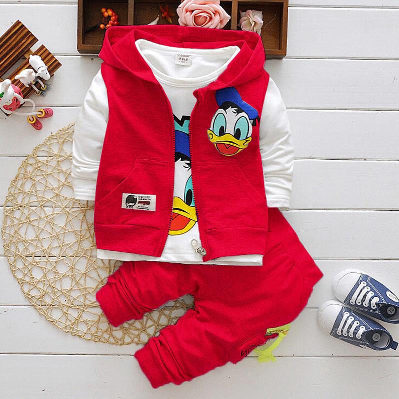 Kid Baby Boys Girls Set Cartoon Donald Duck 3 Pcs Set