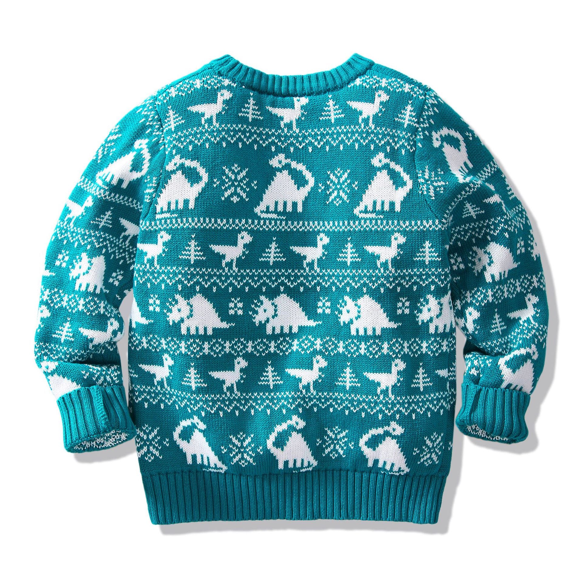 Kid Boby Fancy Dinosaur Double-layer Jacquard Fashion Sweater