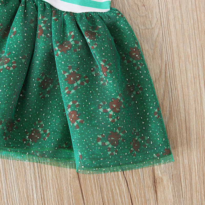 Kids Girl Spring Long Sleeve Striped Fashion Christmas Dresses