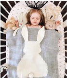 Kid Air Conditioning Blanket Knitting Cute Rabbit Wool Quilt