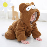 Baby Boy Warm Hazel Baby Onesie Plus Fleece Climbing Rompers