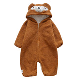 Baby Boy Warm Hazel Baby Onesie Plus Fleece Climbing Rompers
