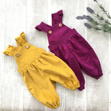 Kid Boy Girl Small Flying Sleeves Solid Pants Jumpsuits