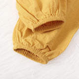 Kid Boy Girl Small Flying Sleeves Solid Pants Jumpsuits