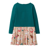 Kid Girls Fall Knit Long Sleeves Casual Flower Dress