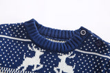 Kid Baby Boy Girl Christmas Deer Snowflake Double Layer Jacquard Sweater