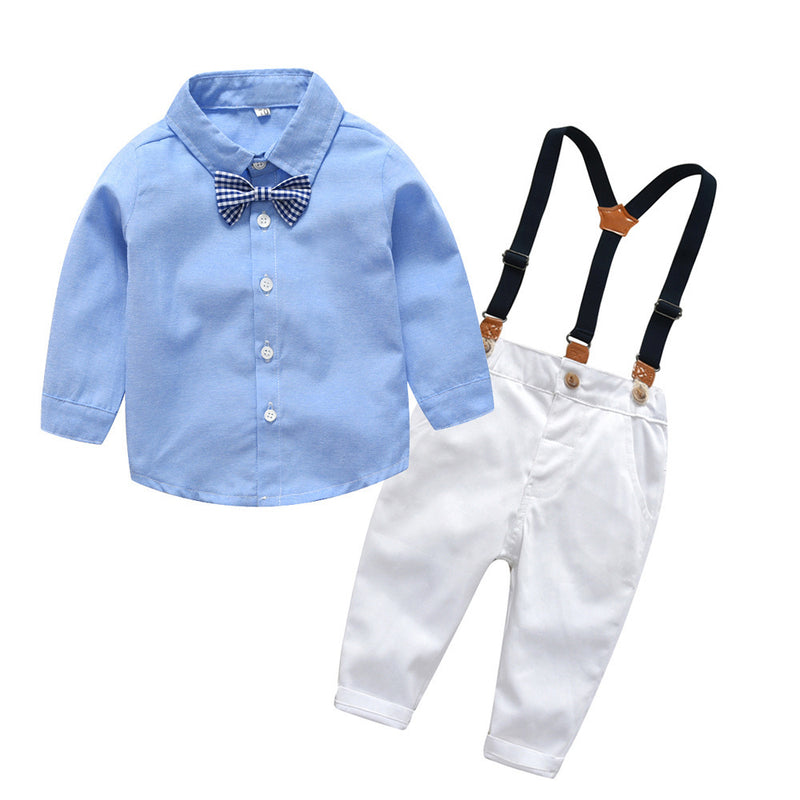 Autumn Gentleman Overalls Baby Boy Set Formal 2 Pcs Suits