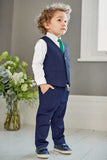 White Woven Baby Boy Formal Gentleman 3 Pcs Set Suits