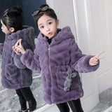 Kid Girl Imitation Fur Coat Warm Wool Thickened Winter Coats