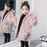 Kid Girl Imitation Fur Coat Warm Wool Thickened Winter Coats