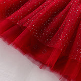 Girl Christmas Dress Gauze Cute Fashion Sister Dresses