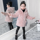 Kid Girl Imitation Fur Coat Warm Wool Thickened Winter Coats