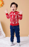 Kid Baby Boy Girl Christmas Deer Snowflake Double Layer Jacquard Sweater