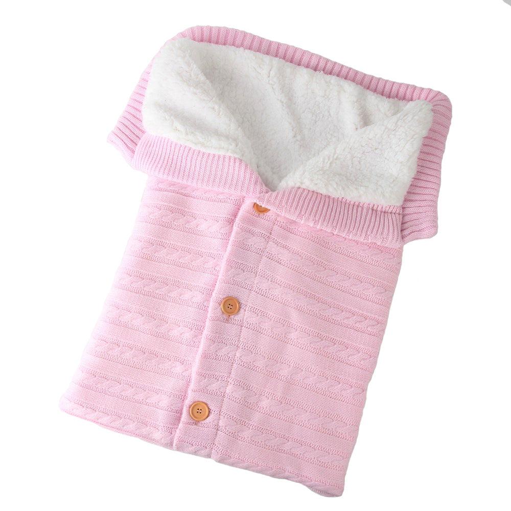 Baby Sleeping Outdoor Stroller Woolen Knitting Thicken Warm Plush Pajamas